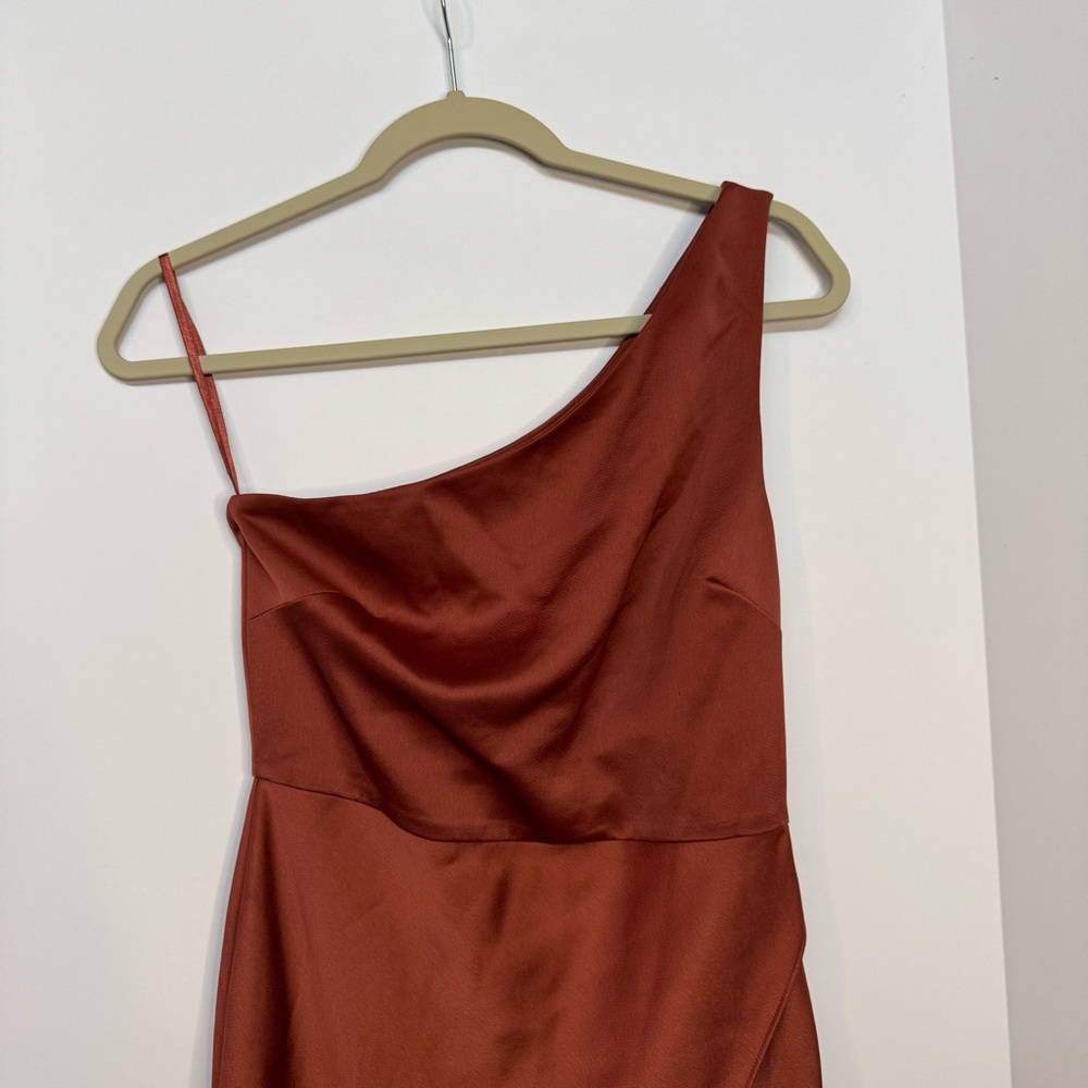 BHLDN Dylan One-Shoulder Satin Side-Slit Gown - Picture 5 of 16
